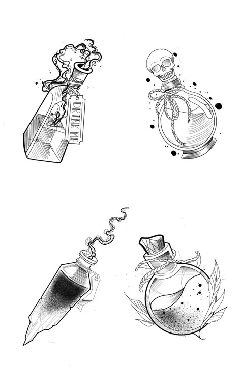 Spell Jar Tattoo, Poison Bottle Tattoo Design, Eagle Tattoo Sketch, Poison Bottle Drawing, Poison Sketch, Poison Bottle Tattoo, Potion Bottles Drawing, Poison Tattoo