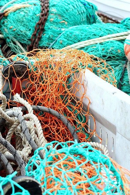 Creative Textiles, Fishing Nets, Fishing Net, Fishing Life, Orange And Turquoise, Portsmouth, Art Block, Coastal Style, Coastal Decor