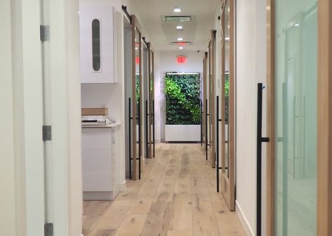 Brooklyn Mint Dental in Brooklyn, NY, was designed by Kappler Design. Office In New York, Dentistry Office, Orthodontic Office, Dentist Office Design, Holistic Dentistry, Dental Office Design Interiors, Office Waiting Rooms, Medical Office Design, Dental Office Decor