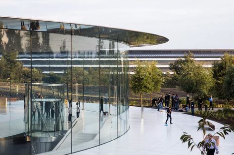 Campus Interior, Apple Campus 2, Apple Campus, Apple Headquarters, Theatre Illustration, Apple Building, Cupertino California, Art Deco Design Graphics, Apple Park