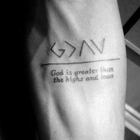 God Quotes Tattoos, Religious Tattoos For Men, Small Tattoo Design, Meaningful Tattoos For Men, Wörter Tattoos, Tattoo Quotes For Men, Small Quote Tattoos, Men's Small Tattoo, Quote Tattoos