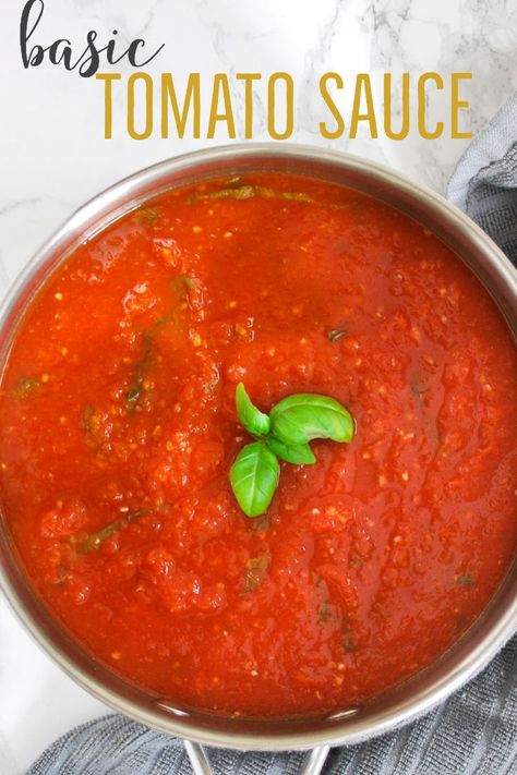 Vegetarian Tomato Sauce, Quick And Easy Tomato Sauce, Fast Tomato Sauce, Simple Tomato Sauce Recipe, Simple Homemade Tomato Sauce, Quick Homemade Tomato Sauce, Tomatoe Sauce Based Recipes, Home Made Tomato Pasta Sauce, Basic Sauce Recipes