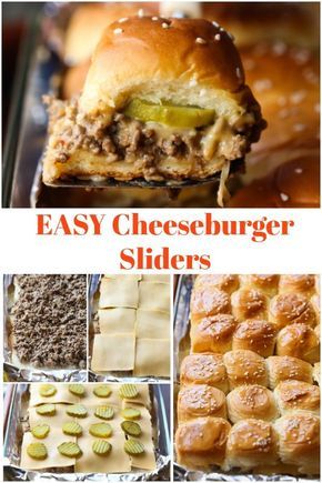 Easy Cheeseburger Sliders, Easy Slider Recipes, Cheeseburger Sliders, Appetizers For A Crowd, White Castle, Feed A Crowd, Slider Recipes, Super Bowl Food, Football Food