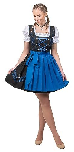 Edelweiss Creek 3-Piece Short Black & Blue German Dirndl Dress for Oktoberfest & Halloween German Dirndl Dress, German Dress Dirndl, Oktoberfest Halloween, Dress For, Halloween Clothing, Dirndl Dress, Eco Friendly Fabric, High Quality T Shirts, Exclusive Collection