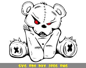 Evil Teddy Bear, Bad Day Humor, Angry Bear, Angry Animals, Bear Svg, Tumbler Decals, Bear Silhouette, Bird Clipart, Graffiti Characters