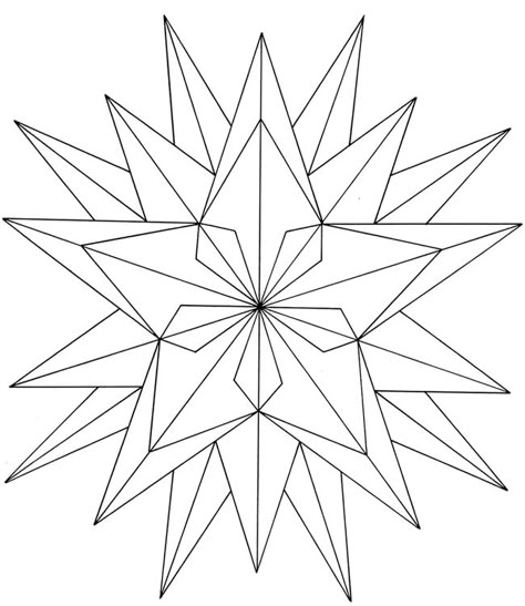 Printable Geometric Coloring Pages | Free Coloring/Painting Page: Geometric Star | Motifs Blackwork, Geometric Coloring Pages, Star Coloring Pages, Geometric Artwork, Mandalas Painting, Pattern Coloring Pages, Geometric Drawing, Geometric Mandala, Chip Carving