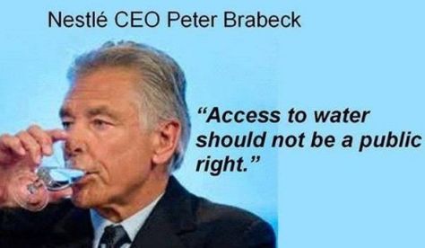 Corporate Greed Exacerbates Drought: Nestle Believes Water Is Not a Basic Human Right Nestle Water, Water Human, Corporate Greed, Procter And Gamble, Bin Laden, Human Right, Big Pharma, The Ranch, Popular Memes