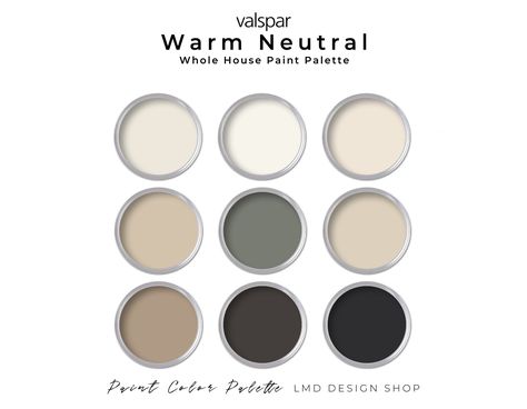 Neutral, Warm Valspar Paint Color Palette | Cozy Valspar Interior Whole House Paint Colors Valspar Paint Colors Neutral, Valspar Paint Colors Gray, Whole House Paint Colors, Hallway Colour Schemes, Hallway Paint Colors, Dulux Paint Colours, Warm Neutral Paint Colors, House Paint Colors, Valspar Paint Colors