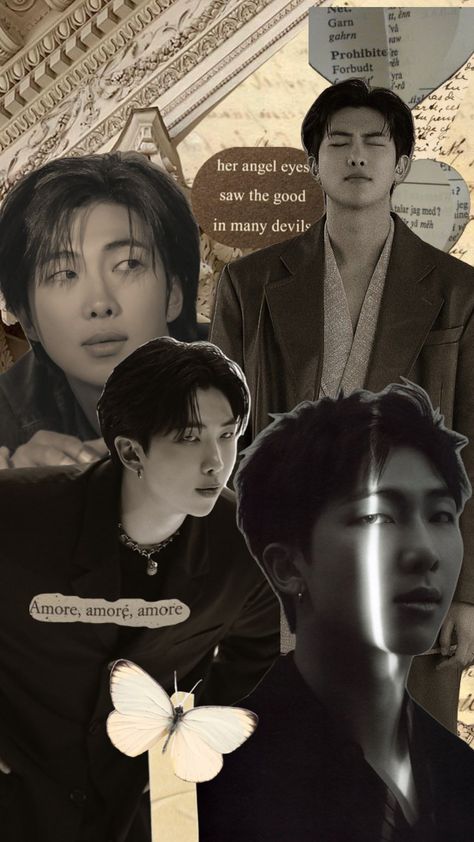 #namjoon #kimnamjoon #btsarmy #rm #btsrm #kpop #wallpaper Namjoon Collage Aesthetic, Rm Collage Wallpaper, Rm Edit Photo, Namjoon Collage Wallpaper, Kim Namjoon Collage, Rm Collage Aesthetic, Kim Namjoon Aesthetic Wallpaper, Rm Fan Art, Rm Collage