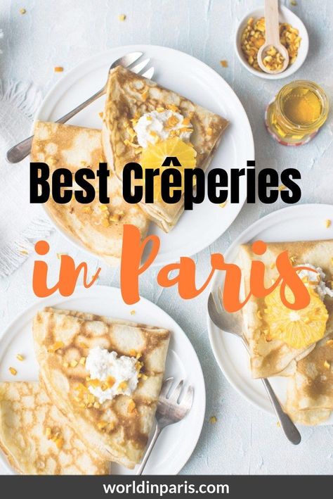 Where to get yummy crêpes near me? Click here to find the Best Crêperies in Paris by Arrondissement, the places to eat the Best Crêpes in Paris. The article also includes the best crêpe stands in Paris. Yummy Crêpes, Cheap Eats, Yummy Paris #paris Best Crepes In Paris, Crepes In Paris, Best Crepes, French Travel, Restaurants In Paris, Travel Foodie, Paris Food, Savory Crepes, Paris Travel Tips