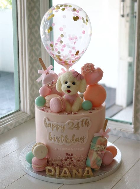 1st Birthday Cake Puppy Theme, Poodle Birthday Cake, Puppy Cakes For Girls Birthday, Puppy Cakes For Kids, Puppy Themed Birthday Cake, Dog Theme Cake, Dog Themed Birthday Cake, Dog Themed Cake, Puppy Birthday Cake