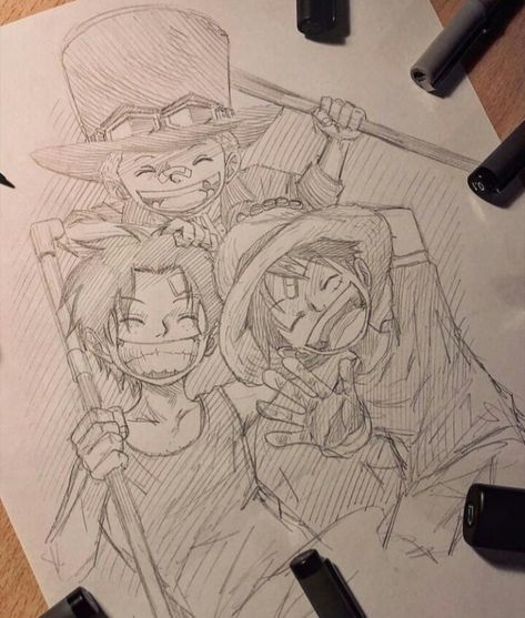 Goku Sketch, Ace And Luffy, Best Anime Drawings, Anime Drawing Books, One Piece Drawing, Arte Inspo, Anime Canvas, Ink Illustrations, Anime Character Drawing