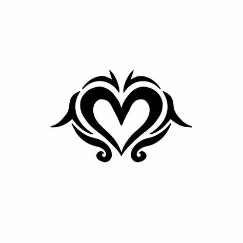 Heart Womb Tattoo, Heart Symbol Aesthetic, Sigil Witchcraft, Logo Design Tattoo, Tattoo Design Stencil, Y2k Symbols, Cute Heart Drawings, Heart Drawings, Hand And Finger Tattoos