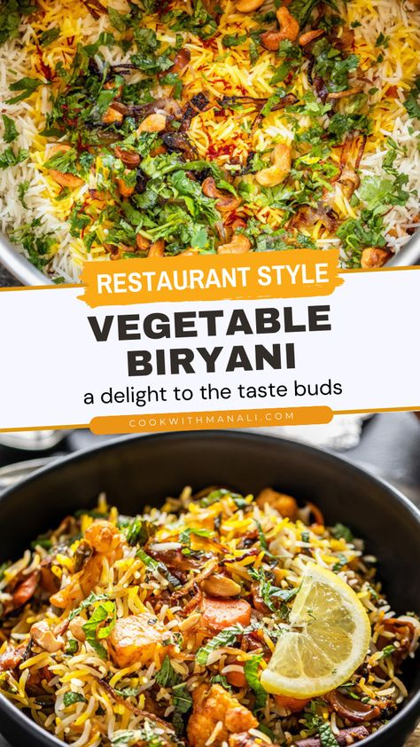 Vegetarian Byriani Recipe, Best Veg Biryani Recipe, Vegan Biryani Recipe, Vegetarian Bulk Meals, Byriani Rice Recipe, Vegetable Biryani Recipe Easy, Vegetarian Biryani Recipe, Indian Vegetable Rice, Pakistani Biryani Recipe