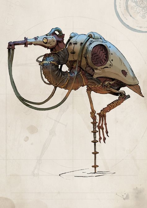 ArtStation - Creatures pack 2 Alexander Trufanov, Robot Ideas, Steampunk Animals, Mechanical Animals, Robot Animal, Arte Robot, Arte Cyberpunk, Fantasy Creatures Art, Steampunk Art