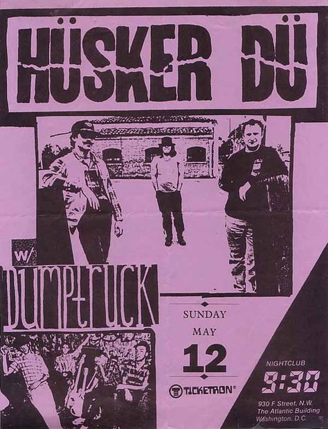 Punk Poster Design, Punk Typography, Punk Bands Posters, Husker Du, The Distillers, Concert Poster Design, Grunge Posters, Hardcore Music, Punk Poster