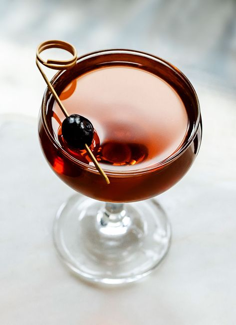 Tom Macy’s Rob Roy Cocktail Recipe | PUNCH Rob Roy Cocktail, Light Cocktails, Cocktail Recipes Whiskey, Rob Roy, Classic Cocktail Recipes, Cocktail Photography, Rusty Nail, Sazerac, Orange Twist