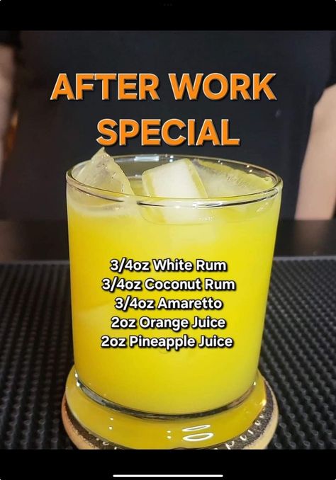 After Work Schedule, Pineapple Juice Drinks, Fruity Alcohol Drinks, Bartender Drinks Recipes, Fun Drinks Alcohol, Bartender Drinks, Alcholic Drinks, Cocktail Drinks Alcoholic, Party Drinks Alcohol