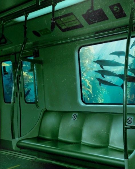 Aesthetic Underwater Wallpaper, Metro Drawing, Vintage Wallpaper Ideas, December Aesthetic Wallpaper, Bathroom Reference, Wallpaper Ideas Bedroom, Underwater Train, Namma Metro, Bedroom Wallpaper Aesthetic