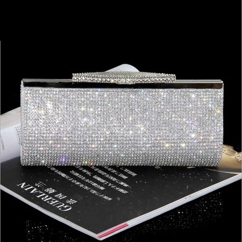 Factory Selling Good Quality Women Full Diamond Clutch Evening Bags Luxury Rhinestone Bling Wedding Bridal Bag Shoulder Bag Evening Wedding Decor, Bling Purses, Bridal Bag, Rhinestone Clutch, Bling Wedding, Wedding Purse, Party Purse, Gold Bag, Evening Handbag