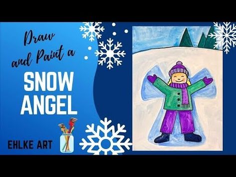 (36) Draw and Paint a SNOW ANGEL - YouTube Draw And Paint, Snow Angel, Painting Art Lesson, Snow Angels, Learn How To Draw, Window Painting, Angel Art, Painting For Kids, Tempera