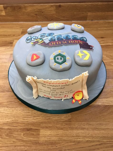 Runescape cake Runescape Wedding, Runescape Cake, Runescape Birthday, Runescape Party, Runescape Art, Osrs Runescape, Tyler Birthday, Birthday 30, Dream Birthday