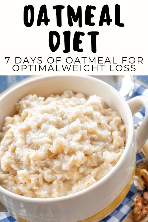 Begin your 7-day weight loss journey with our Oatmeal Transformation plan. This guide offers a range of delicious, metabolism-boosting oatmeal recipes designed to aid in weight loss and improve digestion. Egg And Oatmeal Diet, Healthy Weight Loose Food Breakfast, Oatmeal Diet Recipes, Oatmeal Diet Plan Flat Belly, Oatmeal Diet 7 Day, Oatmeal Diet Plan 21 Days, Eating Oatmeal Everyday, Delicious Oatmeal Recipes, Oatmeal Calories