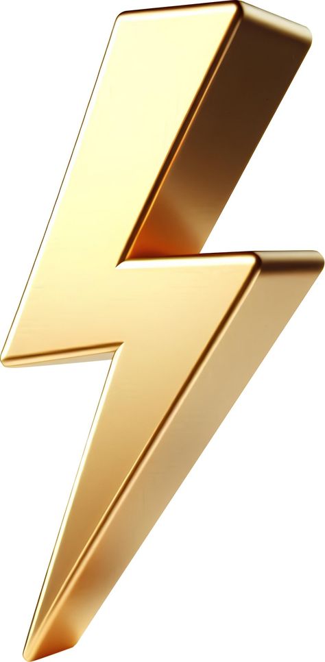 Golden lightning bolt 3d model on transparent background - Photos by Canva Lightning Photos, Window Color, Photo Library, Lightning Bolt, Home Photo, One Design, Icon Set, Transparent Background, Stock Photos