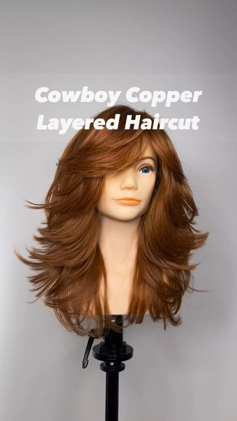 Volumizing Layers, Layers Haircut Tutorial, Butterfly Layers Haircut, Layers In The Back, Butterfly Layers, Volume Mousse, Layers Haircut, Cowboy Copper, Copper Butterfly