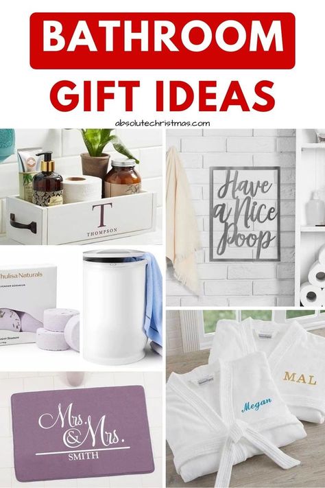 Need a gift for a bathroom renovation, housewarming or newlyweds? Or a great present for someone who loves taking long baths? Look no further than our gift guide filled with batroom gifts for that special person in your life. Bathroom Gift Ideas, Bathroom Gift Basket, Couples Bathroom, Wedding Bathroom, Housewarming Gift Baskets, Gift Ide, Bathroom Gifts, Scandinavian Nursery, Bath Gift