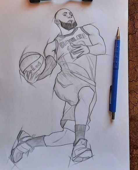 Lebron James Artwork, Basketball Drawings, Pakistan Art, Pakistani Art, Sketchbook Painting, Illustrators On Instagram, Sketchbook Art Inspiration, Pencil Sketch, Lebron James