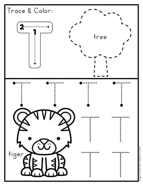 Letter I Lessons For Preschoolers, Letter T Activities For Preschool Free, Big Letter Tracing Worksheets, Fun Letter Worksheets, Tracing Letters Preschool Activities, Uppercase Letter Worksheets For Preschool, Letter Tracers Alphabet Tracing, Letter T Activity For Kindergarten, Letter T Projects For Preschool