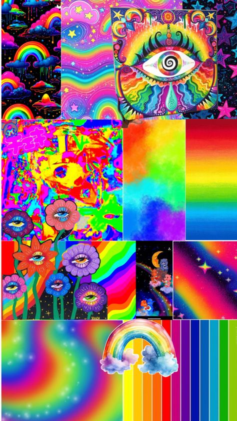 Neon Rainbow Wallpaper, Neon Rainbow, Rainbow Wallpaper, Neon, Rainbow, Quick Saves