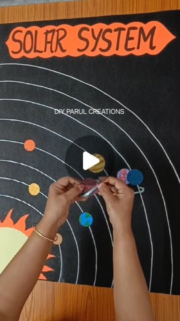 Parul Creations on Instagram: "DIY Solar System Chart   #solarsystem #diy #solarsystemplanets" Solar System Activities For Preschool Art Projects, Solar System Projects For 3rd Grade, Ideas For Solar System Project, Poster Board Solar System Project, Solar System On Chart Paper, Chart On Solar System, Cardboard Solar System, Science Solar System Projects, Solar System Decorations Classroom