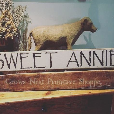 Handmade Wooden Sweet Annie Sign 🌿❤️#crowsnestprimitiveshoppe #crowsnestprimitive #primitivedecor www.crowsnestprimitiveshoppe.com Bee Skeps, Primitive Curtains, Creative Garden Decor, Home Wooden Signs, Sweet Annie, Primitive Signs, Herbal Salves, Bee Skep, Crow's Nest