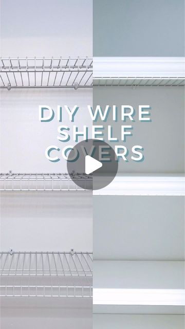 Tracey | Porch Daydreamer® | Paint + Decorating Hacks on Instagram: "Comment WIRE for these DIY wire shelf covers. ❤️ FOLLOW @porchdaydreamer …to see the final AFTER. 🙋🏼‍♀️Do you hate the wire shelving in your kitchen pantry or linen closet? ME TOO! 😍For $100 and in 1 afternoon, you can cover your wire closet shelves. This is a NO cut, paint, or nail solution that is the easiest DIY home hack. 🙌🏻I promise this is project you tackle and create perfectly fitting white wire shelf covers. You can store SO much more when the shelves are solid! #wireshelving #homehacks #closetorganization #organization" Wire Shelf Pantry Organization Ideas, Diy Wire Shelf Cover Pantry, Diy Wire Rack Cover, Wire Shelf Decor, Wire Shelf Hack, Covering Wire Shelves Diy, Closetmaid Wire Shelving Ideas, Diy Wire Shelf Cover, Shelf Cover Diy