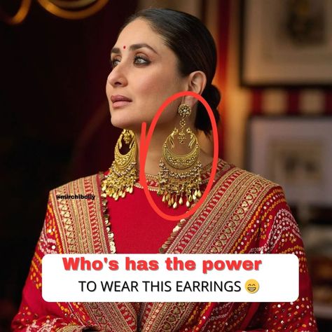 Kareena Kapoor's earrings 😁🤩 so heavy 🤕 anyone has the power to wear this type of earrings or craz? @mirchibolly . #mirchibolly #kareenakapoor #earrings #bollywood Types Of Earrings, Kareena Kapoor, September 28, How To Wear, On Instagram, Quick Saves, Instagram