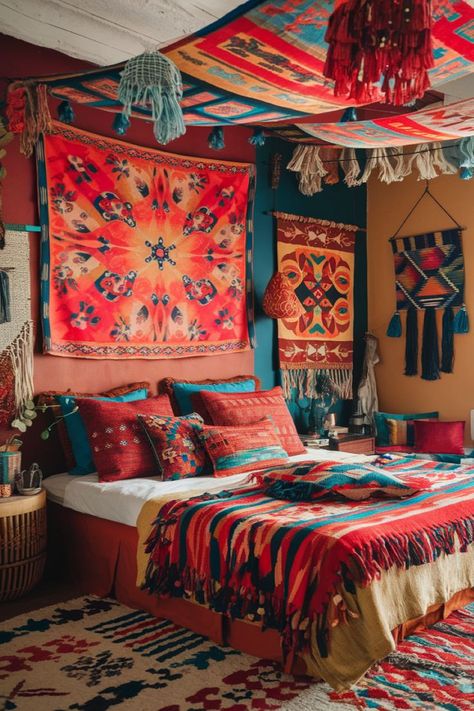 Eclectic Boho Color Ideas Native American Room Ideas, American Room, Dorm Aesthetic, Boho Bedroom Ideas, Eclectic Boho, Boho Color, Boho Eclectic, Bedroom Boho, Colorful Boho