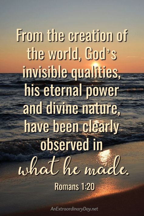 Inspirational Bible Verse from Romans 1:20 - God in Nature Devotional & Awesome Sunset over Lake Michigan - AnExtraordinaryDay.net #bibleverse #inspiration #nature #creation #inthebeginning #spiritualinspiration God In Nature, Romans 1 20, Bible Verses About Nature, Quotes Bible Verses, Sunset Over Lake, Inspiration Nature, Nature Of God, Roman 1, A Course In Miracles