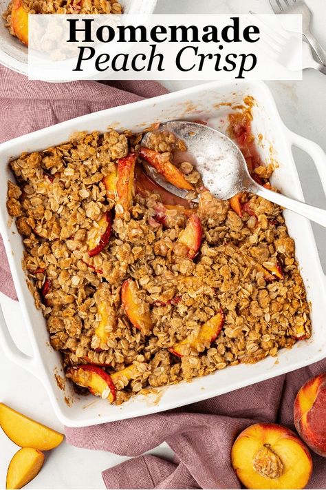 I've been making crisps for years and I am excited to add this perfect peach crisp recipe to my collection. When done right, a crisp is a delicious dessert, and I'm going to teach you my simple, tried-and-true steps to do it right! Oatmeal Crisp, Peach Crisp Recipe, Popular Desserts Recipes, Most Popular Desserts, Peach Crisp, Perfect Peach, Decadent Cakes, Crisp Recipe, Most Popular Recipes