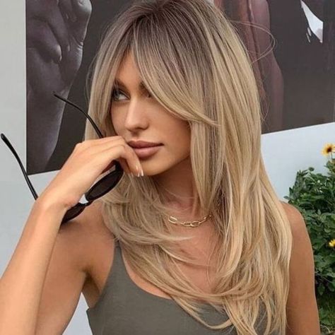 Here you will see  Fabulous Long Hairstyles With Fringe For Best Impression Hairstyles For Layered Hair, Blonde Hair Inspiration, Haircuts Straight Hair, Long Hair With Bangs, Long Blonde, Short Hairstyle, Long Layered Hair, Haircuts For Long Hair, Long Blonde Hair