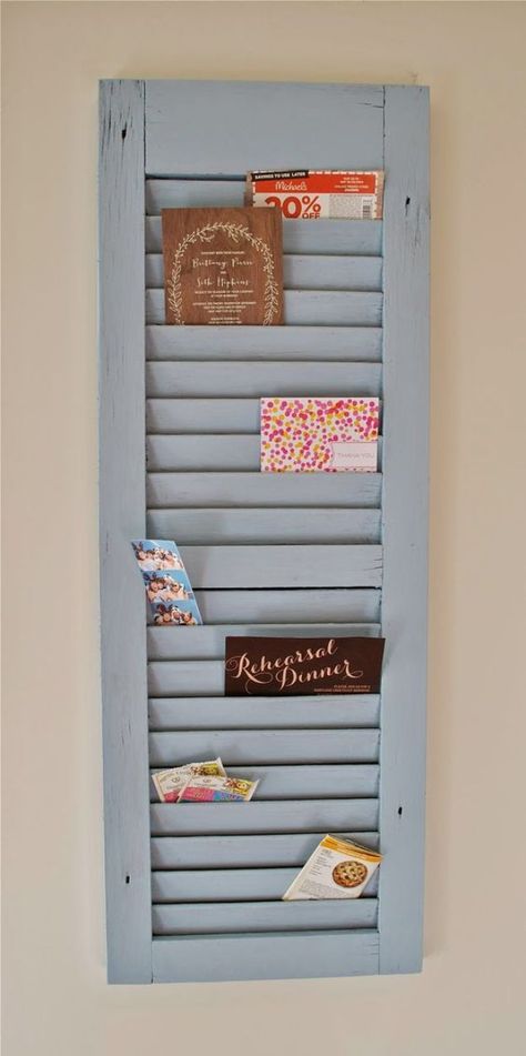 DIY Mail Organizers - DIY Shutter Mail Organizer - Cheap and Easy Ideas for Getting Organized - Creative Home Decor on A Budget - Farmhouse, Modern and Rustic Mail Sorter, Organizer Diy Mail Organizer, Diy Mail, Diy Organizer, Diy Shutters, Organizer Diy, Design Apartment, Mail Organizer, Trendy Home Decor, Diy Home Decor On A Budget