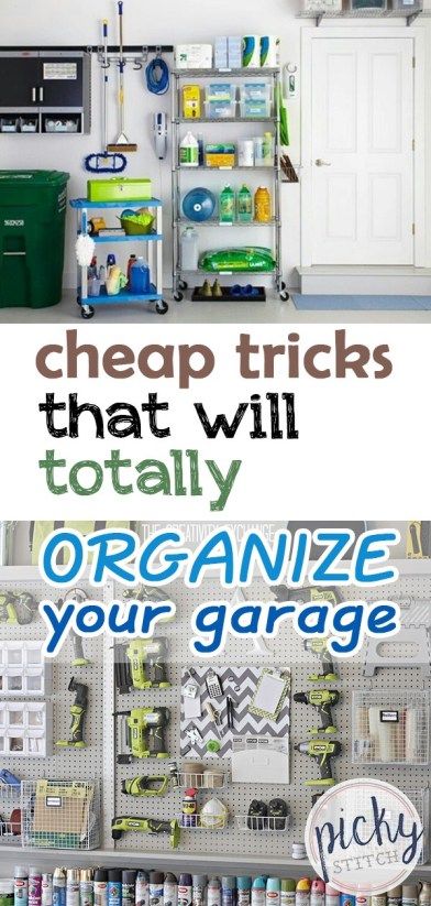 Cheap Garage Organization, Declutter Garage, Small Garage Organization, Garage Hacks, Organize Garage, Diy Garage Work Bench, Diy Garage Storage Cabinets, Garage Storage Inspiration, Garage Organization Tips