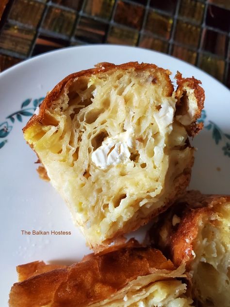 Gibanica / Phyllo Feta Cheese Pie - The Balkan Hostess Feta Cheese Pie, Phyllo Feta, Gibanica Recipe, Feta Pie, Balkan Recipes, Croatian Food Desserts, Serbian Food, Cheese Pie, Savory Pastry