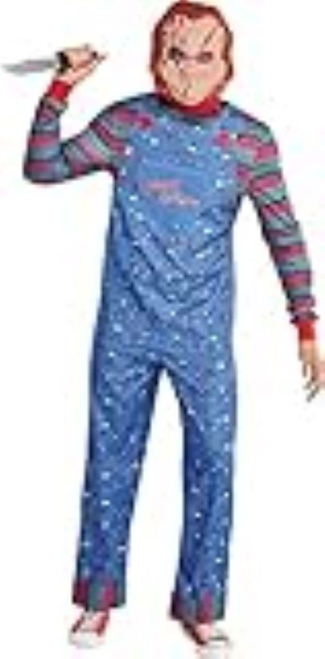 Chucky Halloween Costume for Men, Child’s Play, Standard (40-42), with Jumpsuit and Mask Chucky Costume For Kids, Chucky Halloween Costume, Creepy Costume, Bride Of Chucky Costume, Chucky Costume, Chucky Halloween, Costume For Men, Creepy Costumes, Avengers Outfits