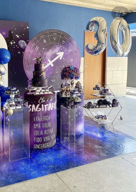 Zodiac Party Decorations, Tarot Birthday Party, Zodiac Birthday Party, Astrology Party, Zodiac Party, 25 Birthday Decorations, 30th Birthday Themes, Astrology Birthday, Magic Party