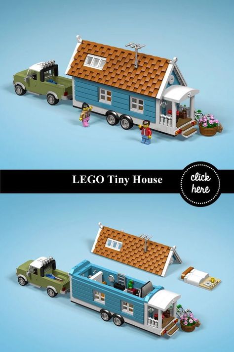 Tiny Lego House, Lego Tiny House, Diy Lego Builds, Lego Houses Ideas, Lego Building Ideas Instructions, What To Build With Legos, Small Lego House, Small Lego Builds, Lego House Instructions