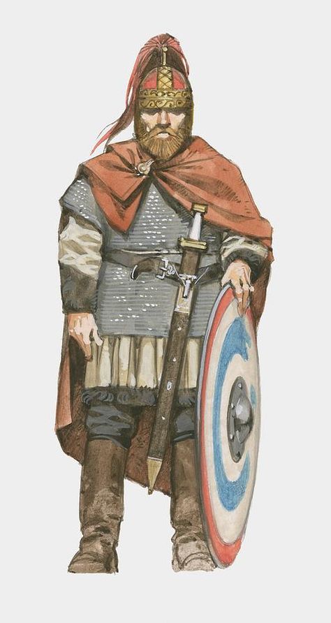 Visigoth warrior Visigoth Warrior, Roi Arthur, Germanic Tribes, Historical Illustration, Early Middle Ages, Print Illustration, Poster Size Prints, Eastern European, Dark Ages