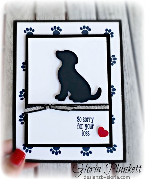 Dog Cards Handmade, Diy Moving, Craft Paper Design, Dog Sympathy Card, Rubber Stamp Crafts, Sympathy Cards Handmade, Pet Sympathy Cards, Sorry For Your Loss, Happy Tails