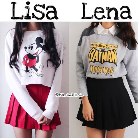 What would you choose ? 😍😎 Lisa or lena ? ❤️ Follow 👉@lisa._and_lena_❤️ ❤️ Follow 👉@lisa._and_lena_❤️ ❤️ Follow 👉@lisa._and_lena_❤️ . . . .… Lisa And Lena Clothing, Lena Outfits, Dr Martens Boots Outfit, Lisa Lena, Lisa Or Lena, Bff Outfits, Swag Outfits For Girls, Clothes Diy, Swag Outfits